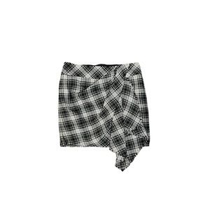 Nanette Lepore Plaid Tartan Side Ruffle Mini Skirt